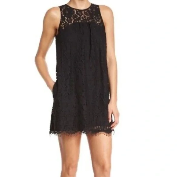 Joie Women's Fahfia B Sleeveless Lace DRESS S SMALL BLACK LACE - Picture 3 of 15